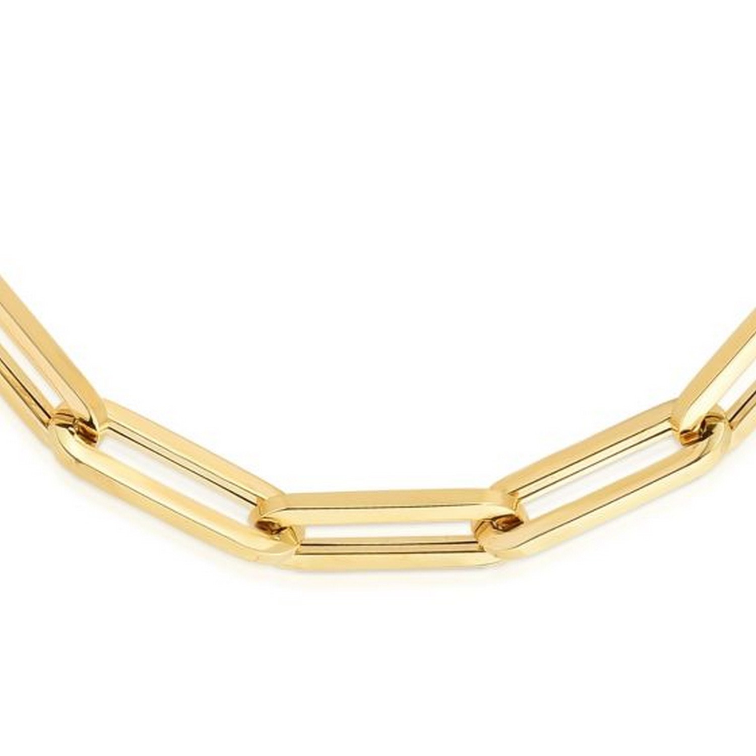 14K Yellow Gold Extra Wide Paperclip Chain Bracelet (6.10 mm) - Image 4