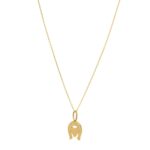 Heart and Horse Necklace in 14K Yellow Gold