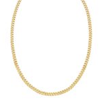14K Yellow Gold Petite Faceted Cuban Link Chain Necklace (4.50 mm)