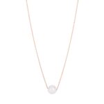 14k Rose Gold Pearl Solitaire Necklace