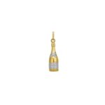 14K Yellow Gold Champagne Bottle Charm Pendant