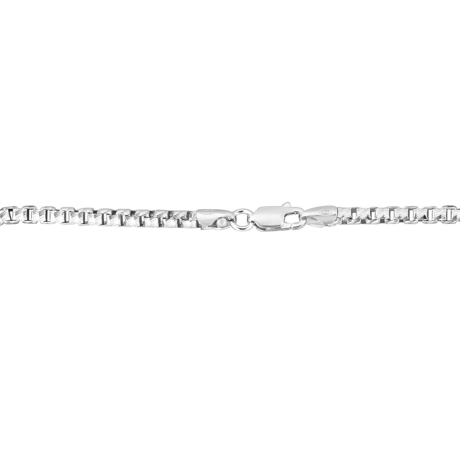 Sterling Silver Rhodium Plated Rockstar Cut Round Box Chain (2.90 mm) - Image 4