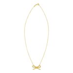 14K Yellow Gold Polished Twisted Rope Bow Necklace