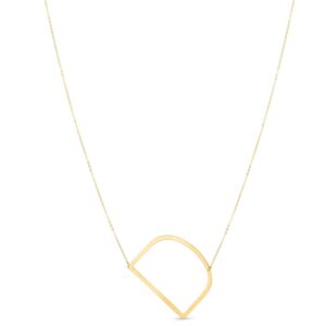 14K Yellow Gold Yours Truly Large Initial D Necklace