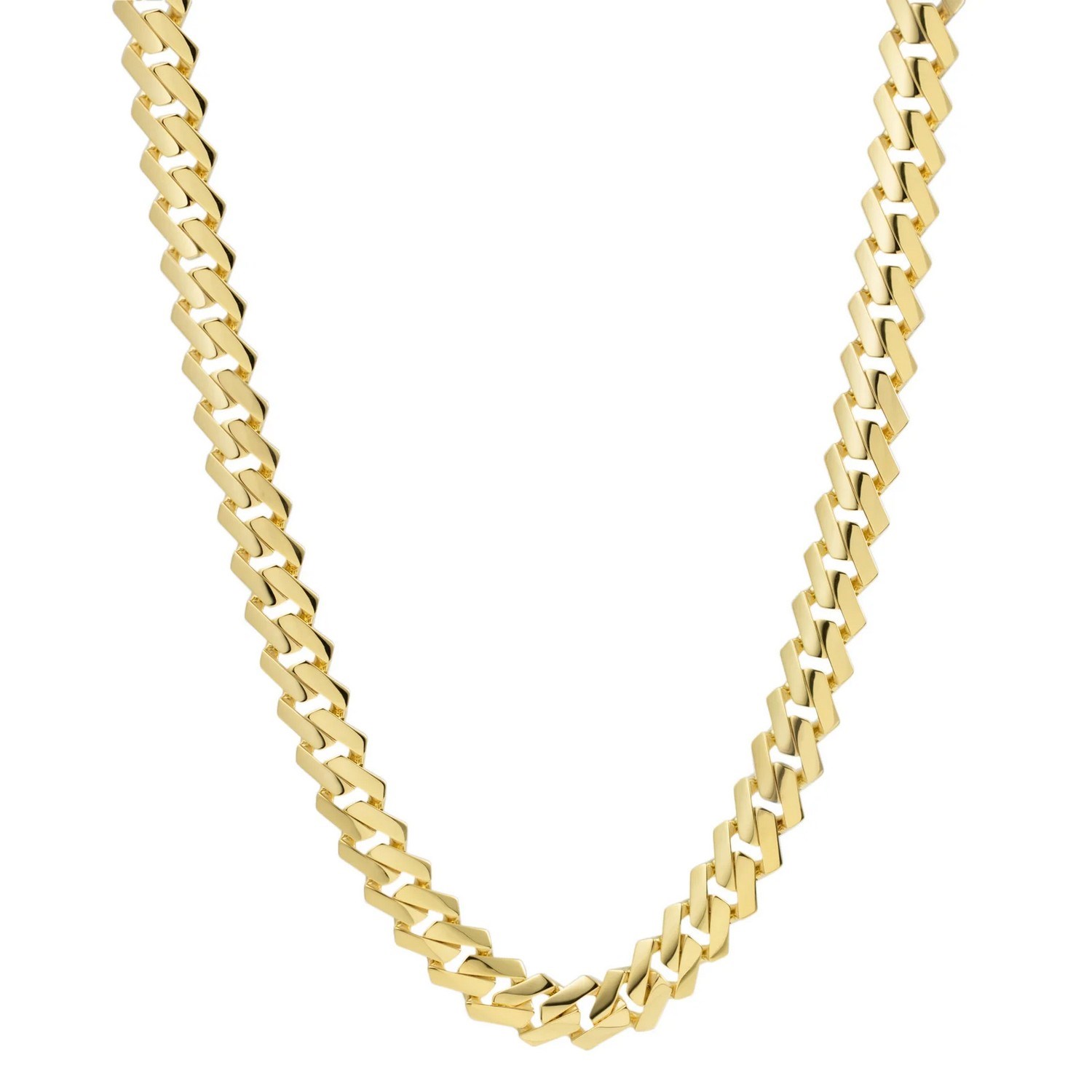 14k Yellow Gold High Polish Modern Lite Edge Chain (8.00 mm) - Image 2