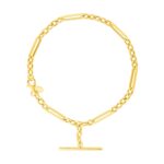 14k Yellow Gold Alternating Oval and Round Chain Bracelet with Toggle (3.90 mm)