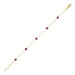 14K Yellow Gold Pink Sapphire Station Bracelet