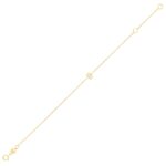 14K Yellow Gold Mini Initial B Bracelet