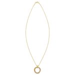 14K Tri Color Gold Interlocking Circle Pendant Necklace