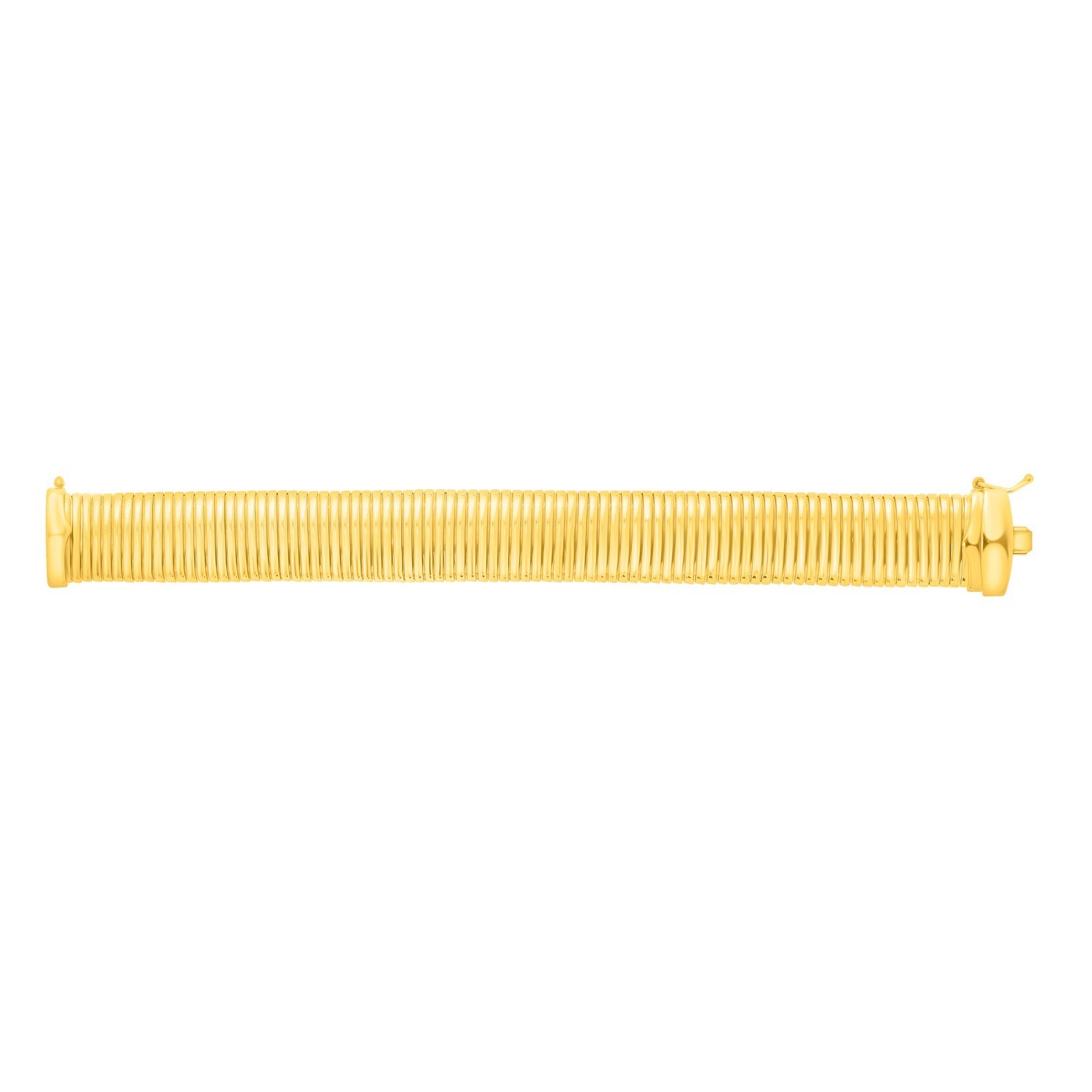 Sterling Silver Yellow Gold Plated Thick Tubogas Bracelet (16.00 mm) - Image 2