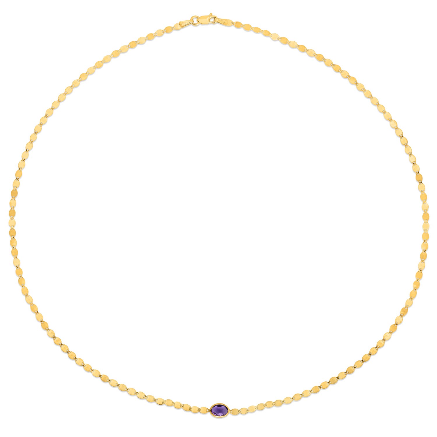 14K Yellow Gold Amethyst Mirrored Chain (2.20 mm) - Image 3