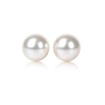 14k Yellow Gold Freshwater Cultured White Pearl Stud Earrings (7mm)