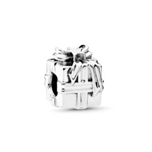 Pandora Gleaming Gift Charm Sterling Silver Box with Star Bow 791987