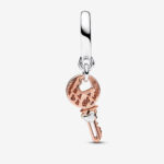 Pandora Two-tone key & Sliding Heart Dangle Charm 782510C00