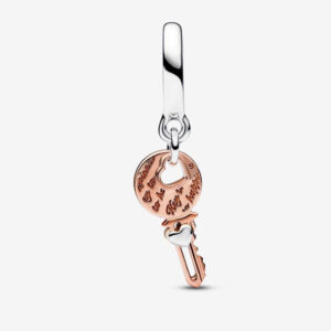 Pandora Two-tone key & Sliding Heart Dangle Charm 782510C00