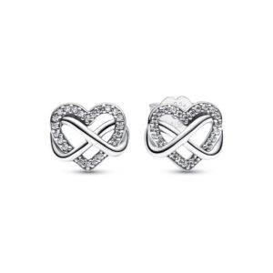 Pandora Sparkling Infinity Heart Stud Earrings 292667C01