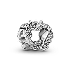 Pandora Open Heart & Rose Flowers Charm 799281C01
