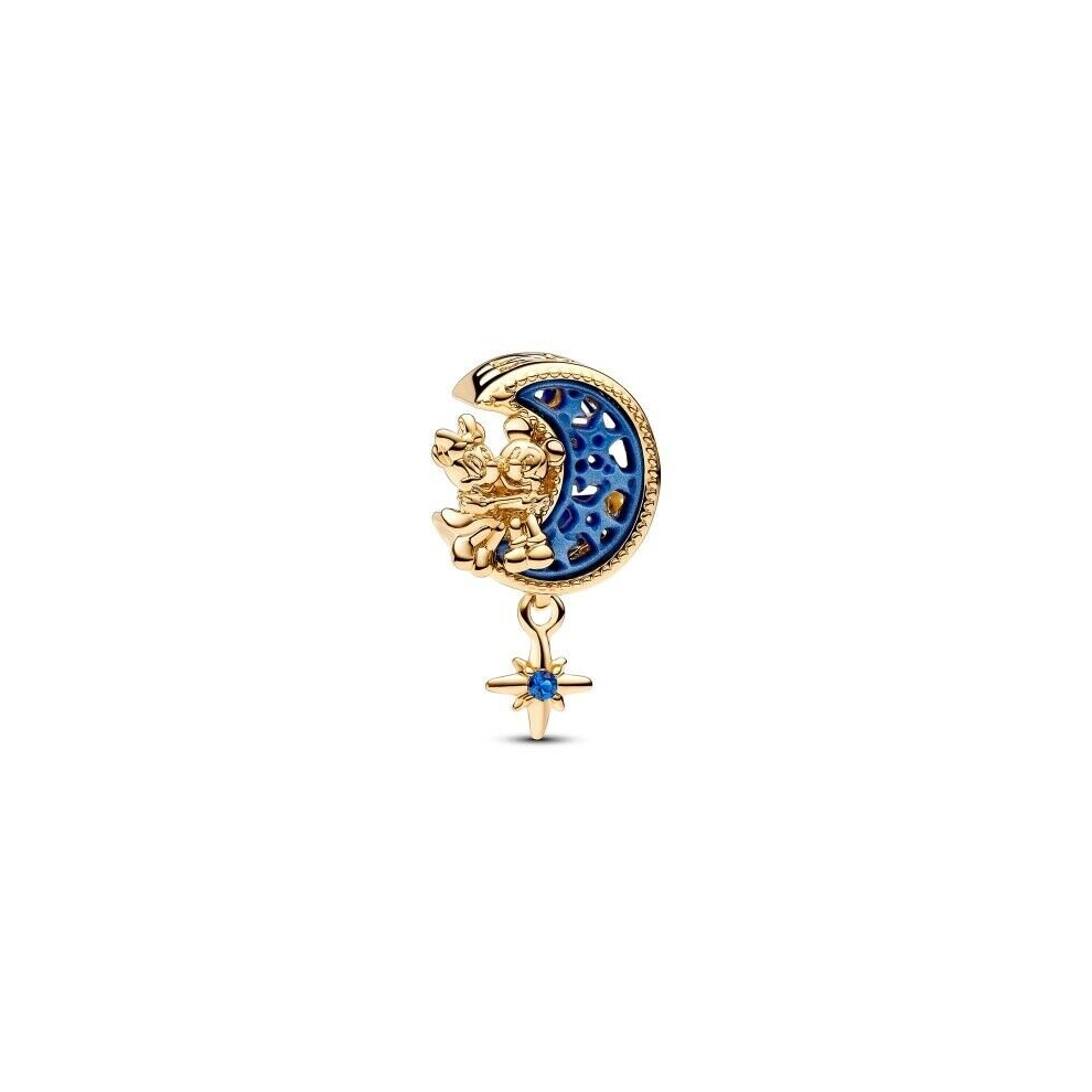 Disney Mickey Mouse & Minnie Mouse Crescent Moon Charm By Pandora 762956C01
