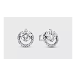 Pandora Sparkling Round Halo Stud Earrings 291248C01