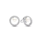 Pandora Pearl And Pavé Halo Earrings 293154C01
