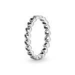 Pandora Jewelry Band of Hearts Sterling Silver Ring Size 6 No Box