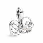 Pandora Cats & Hearts Dangle Charm - Compatible Moments Bracelets - Jewelry for Women - Gift for Women - Made with Sterling Silver Cubic Zirconia & E