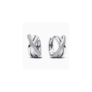 Pandora Crossed Pavé Creoles 293150C01