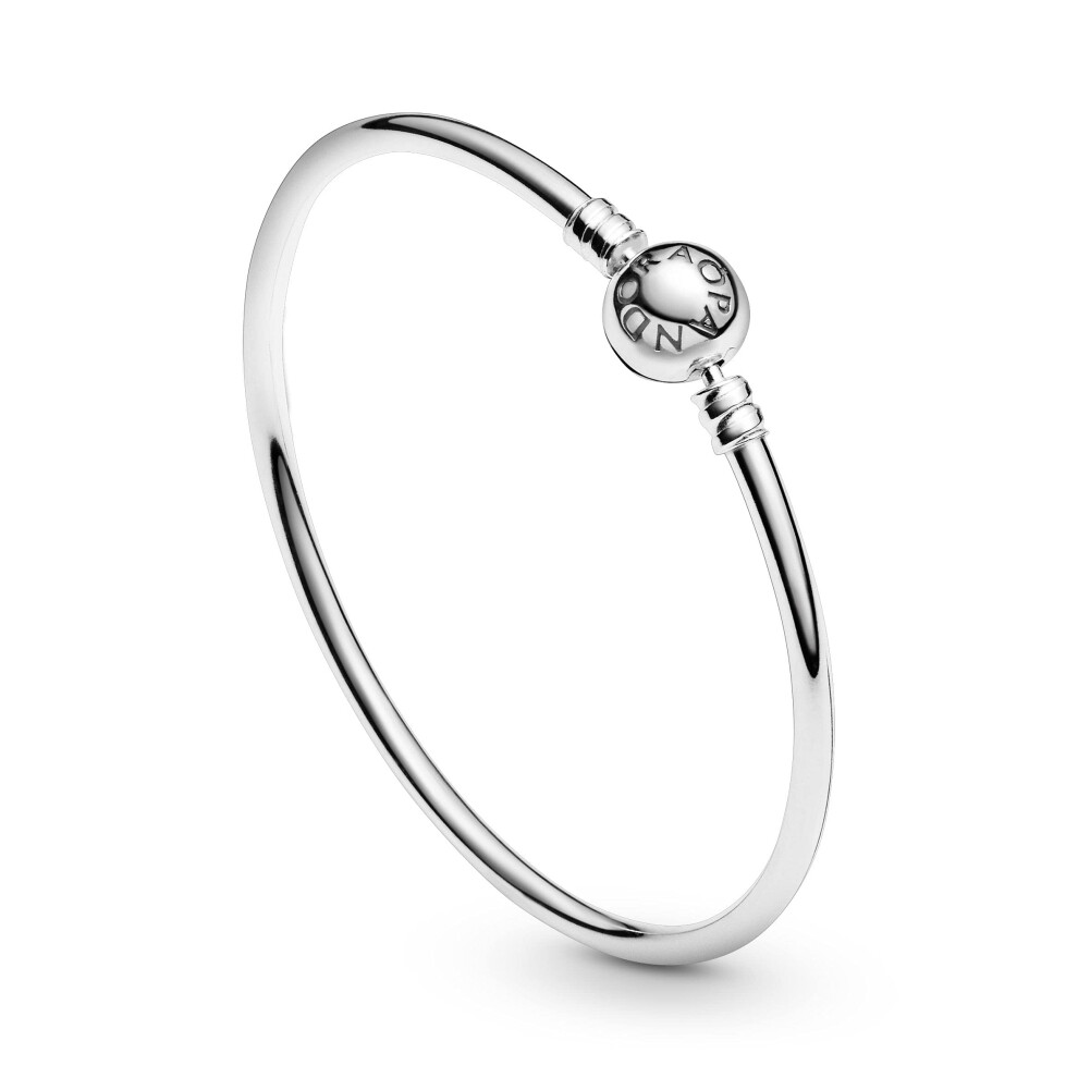 PANDORA Sterling Silver Bangle Bracelet 8.3 IN - Image 4