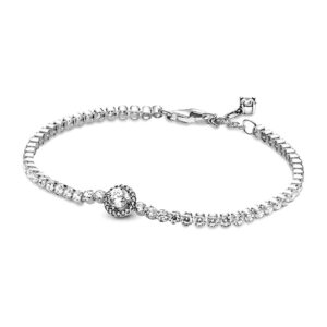PANDORA Sparkling Halo Tennis Bracelet - Silver Bracelet for Women - Features Sterling Silver & Cubic Zirconia - Gift for Her - 7.9""""